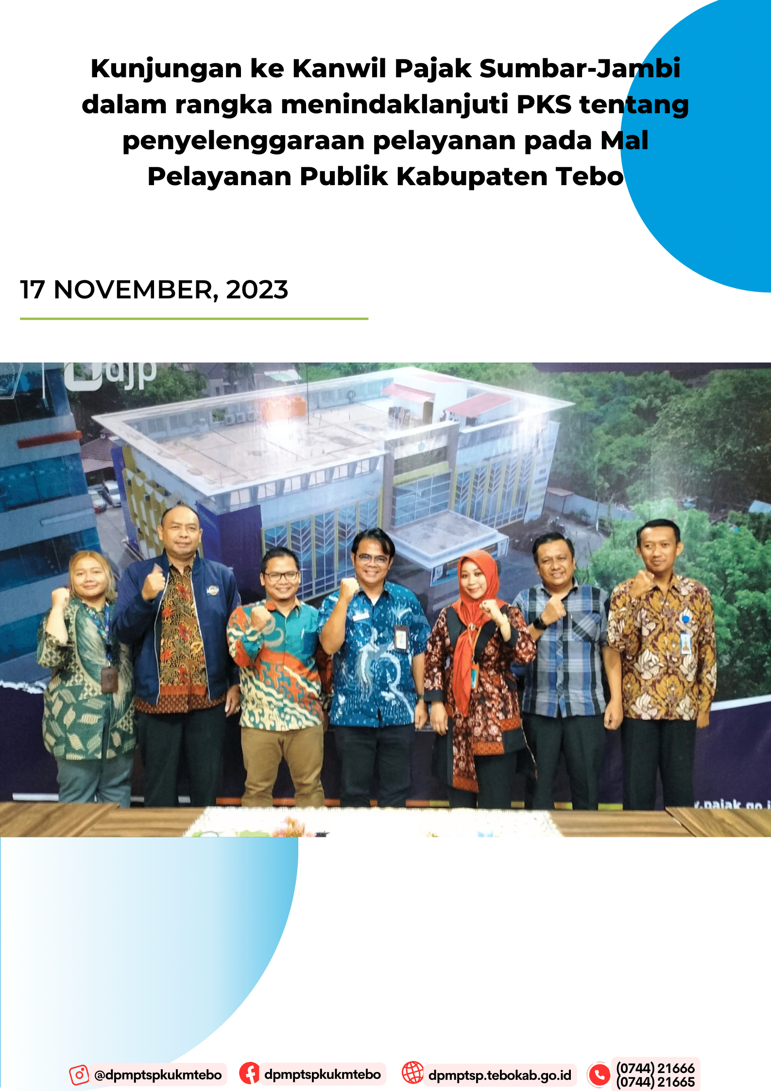 Penandatanganan PKS & MoU dengan Kanwil Pajak Sumbar & Jambi